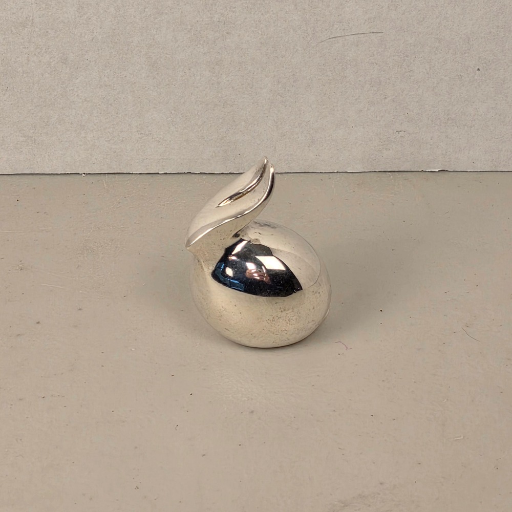 Vintage Dansk Silverplate Barnyard Rabbit Figurine Cohen Japan MCM Paperweight